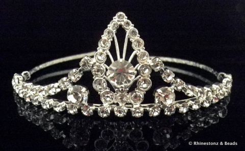 "Grace" Tiara - Silver/Crystal 40mm high